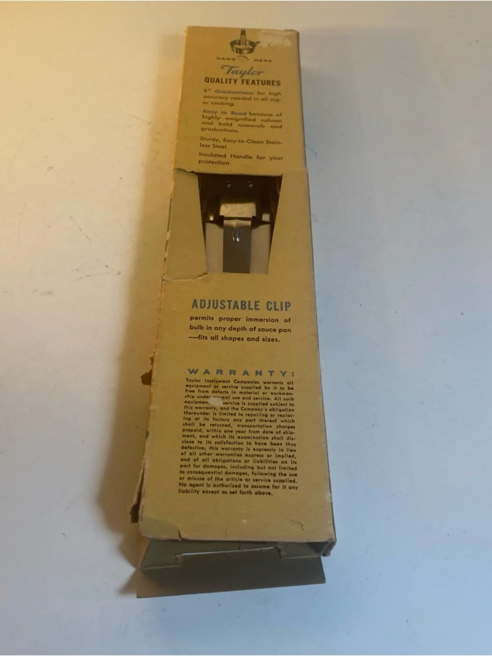 Vintage Taylor Candy & Jelly Thermometer With Original Box